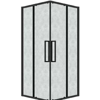 Grossman Cosmo 100x100x195 300.K33.02.1010.21.02 (черный матовый/шиншилла стекло)
