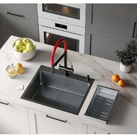 Кухонная мойка Roxen Simple 560220-50B PVD графит (с коландером и дозатором) - Превью изображения №2 — Интернет-магазин samo.by