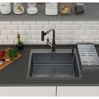 Кухонная мойка Roxen Simple 560220-50B PVD графит (с коландером и дозатором) - Превью изображения №3 — Интернет-магазин samo.by