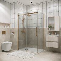 Душевой уголок Grossman Classic 100x80x195 120.K33.04.1080.32.00 (золото сатин/стекло прозрачное) - Превью изображения №6 — Интернет-магазин samo.by