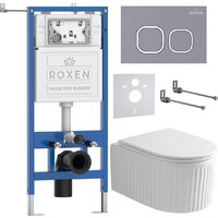 Унитаз подвесной Roxen Royal Matt в комплекте с инсталляцией StounFix Dual Fresh 6 в 1 968280 (кнопка: серый бетон) - Превью изображения №2 — Интернет-магазин samo.by