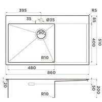 Кухонная мойка Omoikiri Akisame 86-LG-R 4997046 (светлое золото) - Превью изображения №2 — Интернет-магазин samo.by