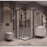 Душевой уголок Grossman Cosmo 100x100x195 300.K33.02.1010.21.00 (черный матовый/прозрачное стекло) - Превью изображения №8 — Интернет-магазин samo.by