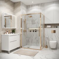 Душевой уголок Grossman Cosmo 130x70x195 120.K33.02.1370.32.00 (золото сатин/стекло прозрачное) - Превью изображения №7 — Интернет-магазин samo.by