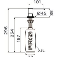Дозатор для моющего средства Omoikiri OM-03 GR (leningrad grey) - Превью изображения №4 — Интернет-магазин samo.by