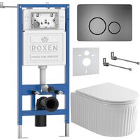 Унитаз подвесной Roxen Royal Matt в комплекте с инсталляцией StounFix Dual Fresh 6 в 1 968283 (кнопка: оружейная сталь) - Превью изображения №2 — Интернет-магазин samo.by