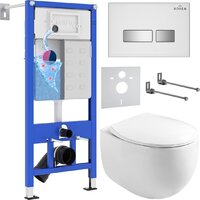 Roxen Egg в комплекте с инсталляцией StounFix Dual Fresh 6 в 1 964245 (кнопка: белое стекло)