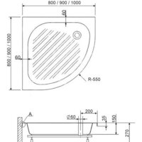 Душевой поддон RGW BP/CL-S 90x90 - Превью изображения №2 — Интернет-магазин samo.by
