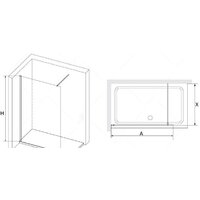 Душевая стенка RGW WA-010B 80 (черный/прозрачное стекло) - Превью изображения №3 — Интернет-магазин samo.by