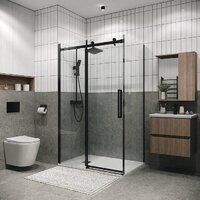 Душевой уголок Grossman Classic 100x90x195 120.K33.04.1090.21.00 (черный матовый/стекло прозрачное) - Превью изображения №2 — Интернет-магазин samo.by