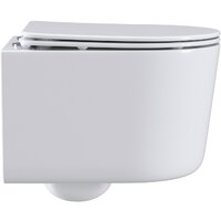 Унитаз подвесной Roxen Simple compact в комплекте с инсталляцией StounFix Dual Fresh 6 в 1 968486 (кнопка: сатин) - Превью изображения №4 — Интернет-магазин samo.by
