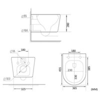 Унитаз подвесной Roxen Simple compact в комплекте с инсталляцией StounFix Dual Fresh 6 в 1 968486 (кнопка: сатин) - Превью изображения №8 — Интернет-магазин samo.by