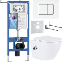Roxen Antares Bidet в комплекте с инсталляцией StounFix Dual Fresh 6 в 1 868561 (кнопка: белый глянцевая)