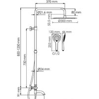 Душевая система  Wasserkraft A188.161.155.WM Thermo - Превью изображения №3 — Интернет-магазин samo.by