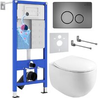 Roxen Egg в комплекте с инсталляцией StounFix Dual Fresh 6 в 1 964237 (кнопка: оружейная сталь)