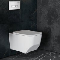 Унитаз подвесной Roxen Porto One Rimless 6 в 1 StounFix Dual Fresh 639404 (белое стекло) - Превью изображения №12 — Интернет-магазин samo.by