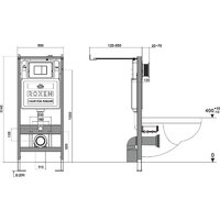 Унитаз подвесной Roxen Royal Matt в комплекте с инсталляцией StounFix Dual Fresh 6 в 1 968297 (кнопка: черный/хром) - Превью изображения №19 — Интернет-магазин samo.by