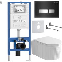 Унитаз подвесной Roxen Royal Matt в комплекте с инсталляцией StounFix Dual Fresh 6 в 1 968297 (кнопка: черный/хром) - Превью изображения №2 — Интернет-магазин samo.by