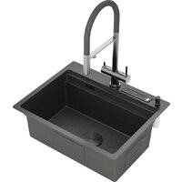 Кухонная мойка Roxen Stage 560250-60-BS оружейная сталь (с держателем для ножей и аксессуарами) - Превью изображения №3 — Интернет-магазин samo.by
