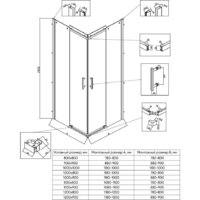 Душевой уголок Veconi 90x90 RV50B-9090-01-C8 (стекло прозрачное/черный) - Превью изображения №3 — Интернет-магазин samo.by