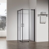 Душевой уголок Veconi 90x90 RV50B-9090-01-C8 (стекло прозрачное/черный) - Превью изображения №2 — Интернет-магазин samo.by