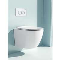 Унитаз подвесной Roxen Antares в комплекте с инсталляцией StounFix Dual Fresh 6 в 1 501057 (кнопка: белый глянец) - Превью изображения №7 — Интернет-магазин samo.by