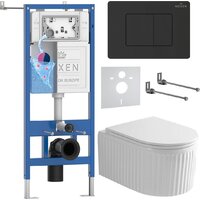 Roxen Royal Matt в комплекте с инсталляцией StounFix Dual Fresh 6 в 1 868520 (кнопка: черный)