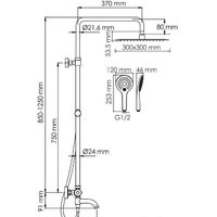 Душевая система  Wasserkraft A188.163.155.WM Thermo - Превью изображения №3 — Интернет-магазин samo.by