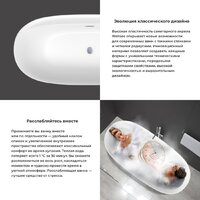 Ванна Wellsee Pro Line 170x80 28750104R (отдельностоящая ванна белый глянец, экран, ножки, сифон-автомат золото) - Превью изображения №5 — Интернет-магазин samo.by