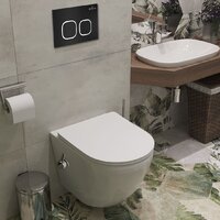 Унитаз подвесной Roxen Antares Bidet в комплекте с инсталляцией StounFix Dual Fresh 6 в 1 938621 (кнопка: черный матовый) - Превью изображения №9 — Интернет-магазин samo.by