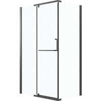Grossman Pragma 120x80x195 120.K33.03.1280.21.02 (черный матовый/стекло шиншилла)
