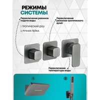 Душевая система  Grocenberg GB5030 (графит) - Превью изображения №5 — Интернет-магазин samo.by