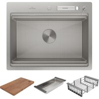 Кухонная мойка Roxen Stage 560250-60-S текстурный сатин (с держателем для ножей и аксессуарами) - Превью изображения №4 — Интернет-магазин samo.by