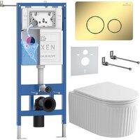Roxen Royal Matt в комплекте с инсталляцией StounFix Dual Fresh 6 в 1 868485 (кнопка: золото)