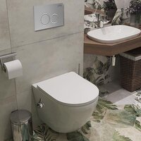 Унитаз подвесной Roxen Antares Bidet в комплекте с инсталляцией StounFix Dual Fresh 6 в 1 932494 (кнопка: хром матовый) - Превью изображения №10 — Интернет-магазин samo.by