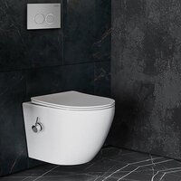 Унитаз подвесной Roxen Antares Bidet в комплекте с инсталляцией StounFix Dual Fresh 6 в 1 932494 (кнопка: хром матовый) - Превью изображения №9 — Интернет-магазин samo.by