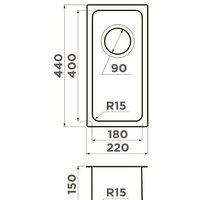 Кухонная мойка Omoikiri Tadzava 22-U/I Ultra 15 IN (нержавеющая сталь) - Превью изображения №2 — Интернет-магазин samo.by