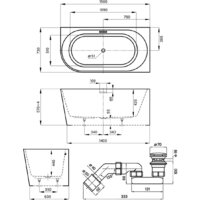 Ванна Wellsee Excellence Pro 150x73 28761004R (пристенная ванна (правая) белый глянец, экран, ножки, сифон-автомат золото) - Превью изображения №10 — Интернет-магазин samo.by