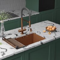 Кухонная мойка Roxen Uno 560210-54-BRS PVD бронзовая/текстурная (с ролл-матом и дозатором) - Превью изображения №2 — Интернет-магазин samo.by
