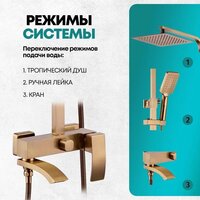 Душевая система  Grocenberg GB7007-1 (бронза) - Превью изображения №7 — Интернет-магазин samo.by