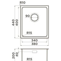Кухонная мойка Omoikiri Tadzava 38-U/I Ultra 15 IN (нержавеющая сталь) - Превью изображения №2 — Интернет-магазин samo.by