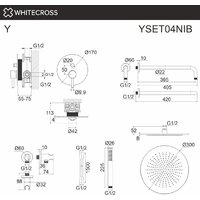 Душевая система  Whitecross Y YSET04NIB (брашированный никель) - Превью изображения №3 — Интернет-магазин samo.by