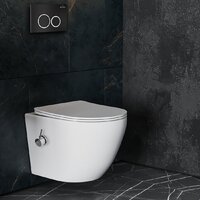 Унитаз подвесной Roxen Antares Bidet в комплекте с инсталляцией StounFix Dual Fresh 6 в 1 906342 (кнопка: черный матовый) - Превью изображения №14 — Интернет-магазин samo.by