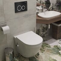 Унитаз подвесной Roxen Antares Bidet в комплекте с инсталляцией StounFix Dual Fresh 6 в 1 906342 (кнопка: черный матовый) - Превью изображения №13 — Интернет-магазин samo.by