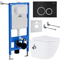 Roxen Antares Bidet в комплекте с инсталляцией StounFix Dual Fresh 6 в 1 906342 (кнопка: черный матовый)