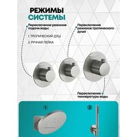 Душевая система  Grocenberg GB5020 с термостатом (никель) - Превью изображения №5 — Интернет-магазин samo.by