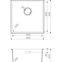 Кухонная мойка Omoikiri Tadzava 44-U/I-IN Quadro 4993509 (нержавеющая сталь) - Превью изображения №4 — Интернет-магазин samo.by