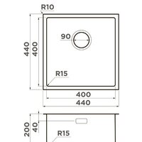 Кухонная мойка Omoikiri Tadzava 44-U/I Ultra 15 IN (нержавеющая сталь) - Превью изображения №2 — Интернет-магазин samo.by