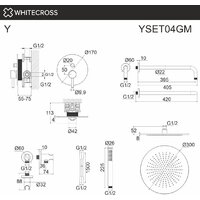 Душевая система  Whitecross Y YSET04GM (оружейная сталь) - Превью изображения №3 — Интернет-магазин samo.by