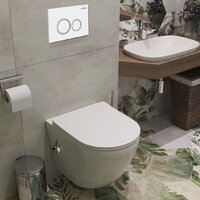 Унитаз подвесной Roxen Antares Bidet в комплекте с инсталляцией StounFix Dual Fresh 6 в 1 902672 (кнопка: белый глянец) - Превью изображения №10 — Интернет-магазин samo.by